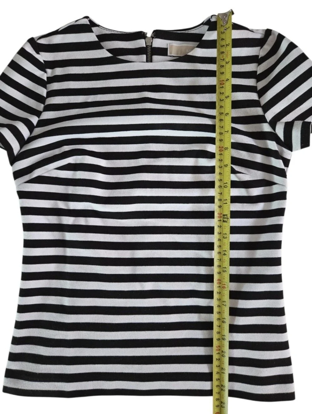 Michael Kors Black and White Striped Short Sleeve Tee Size S